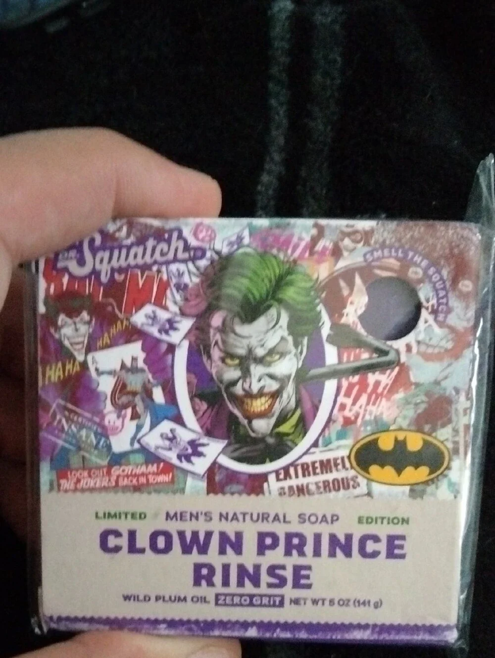 Dr. Squatch DC Comics Men Grooming Cleanser Set - Joker Purple & Batman Black